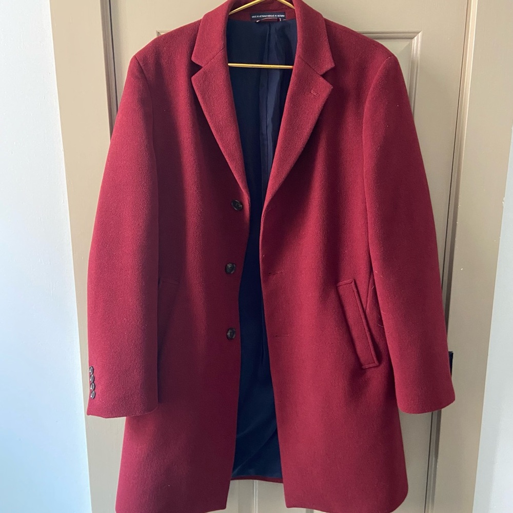 Tommy Hilfiger Red Men's Wool Coat